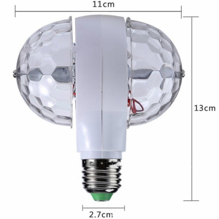 E27 6W LED Double Head Colorful Bulb Rotating Magic Ball Stage Light Laser Projection Lamp E27